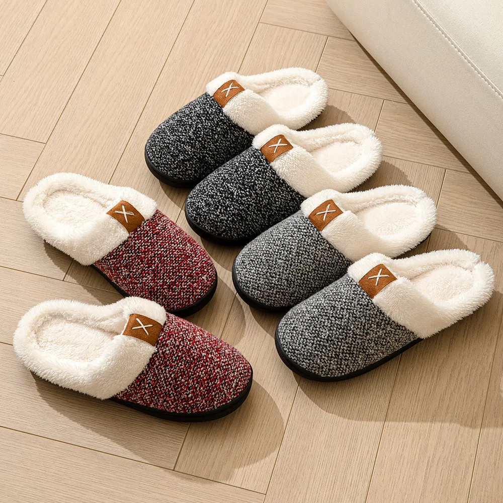 Autumn and winter warm non-slip thickened home warm cotton slippers